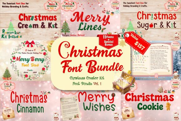 Christmas Font Bundle for Holiday Design